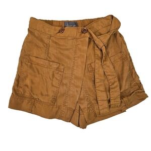 by Anthropologie Faux Wrap Cargo Shorts Khaki Size XS Elastic Waist High‎ Rise